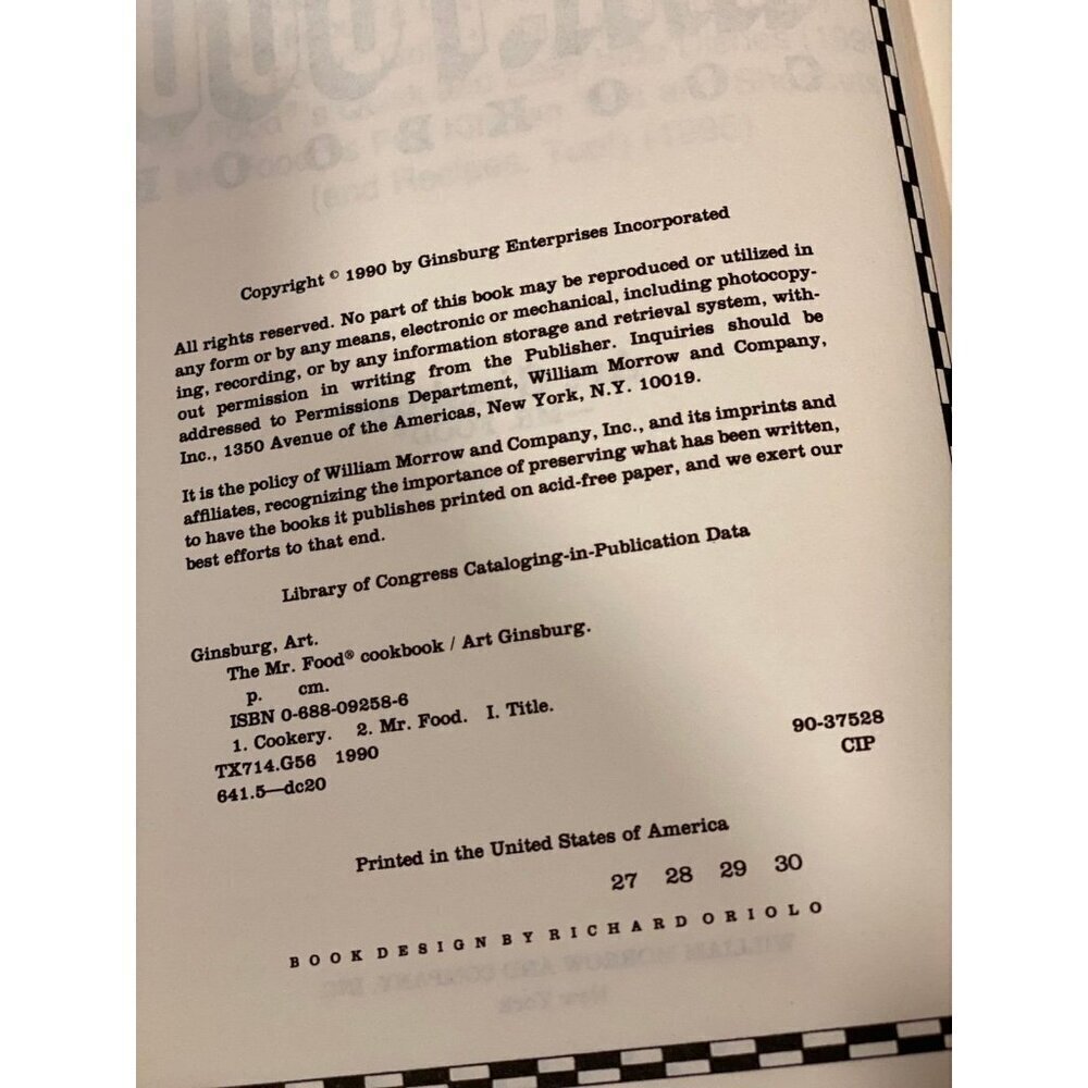 Mr Food Cookbook 1990 Vintage Cookbook Art Ginsburg Hardcover Retro Recipes Oran - Picture 4 of 5